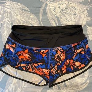 Lululemon speed short 4 Paint storm harbor blue multi/black